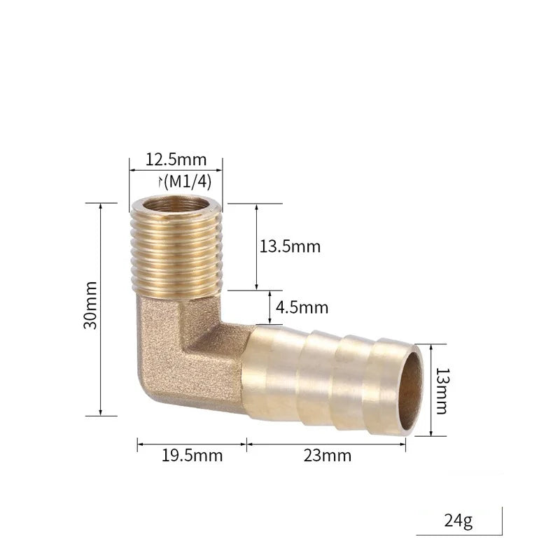 Brass Hose Fitting 4mm-19mm Barb Tail 1/8" 1/4" 1/2" 3/8" BSP Female Thread Copper Connector Joint Coupler Adapter Oasis Select 2cent male 13MM