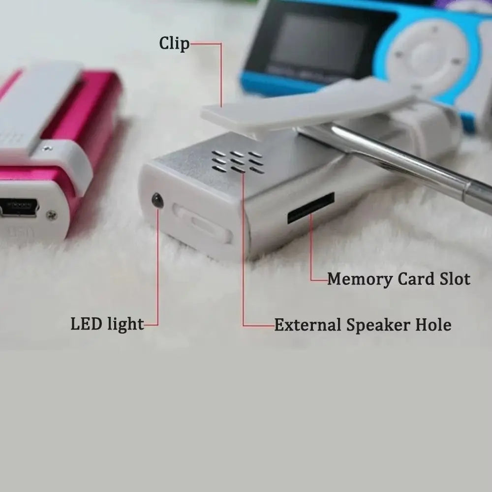 Lossless Sound Portable Mini MP3 Player with LCD Screen Card Slot USB MP3 Music Players Metal Clip Slim Student Walkman Oasis Select