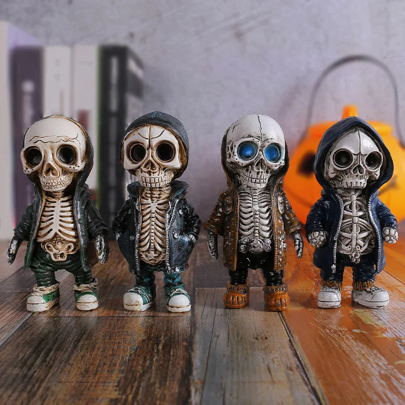 Halloween Skeleton Doll Resin Ornament Alien Hoodie Ghost Festival Party Desktop Courtyard Decorationv Oasis Select
