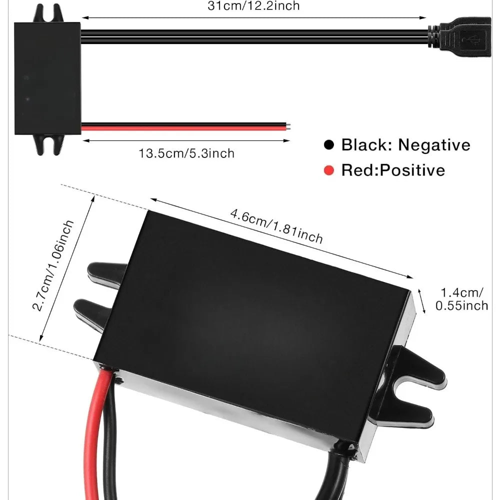 DC/DC Converter 12V To 5V 3A Buck Module Reduced Voltage Regulator Car Power Converter Output Power Adapter Double USB Interface Oasis Select