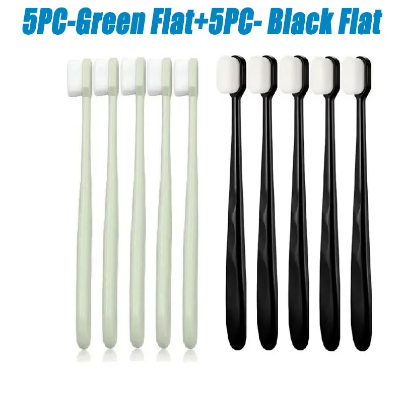 5/10Pcs Ultra Fine Soft Toothbrush, Million Nanometer Bristle Toothbrush, Deep Cleaning Teeth, Portable Oral Care Brush Oasis Select 10PCS-Mix 2