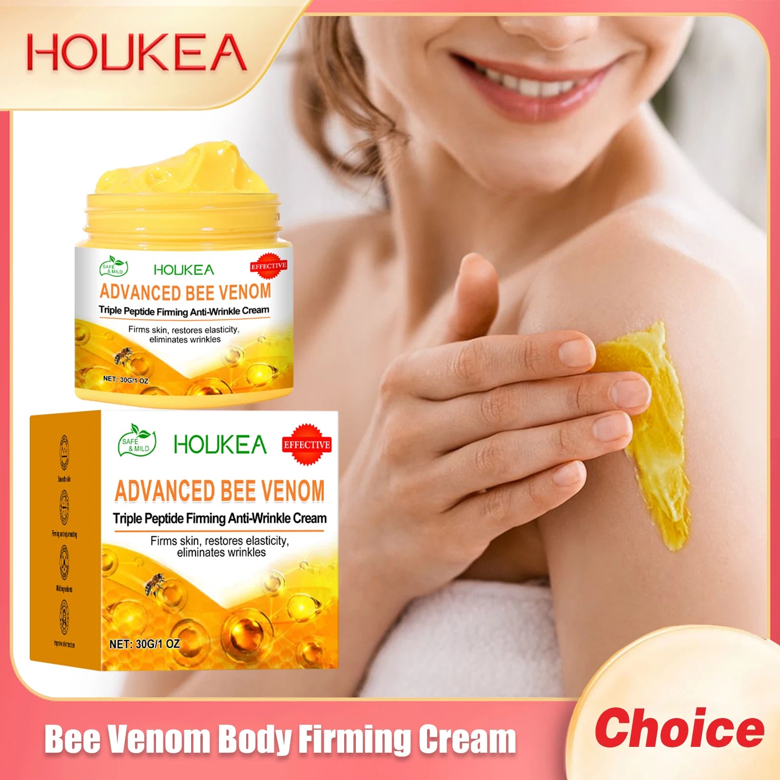 Bee Venom Body Firming Cream Keep Brighten Light Weight Improving Sagging Relax Muscle Improve Elasticity Body Cream Moisturizer Oasis Select