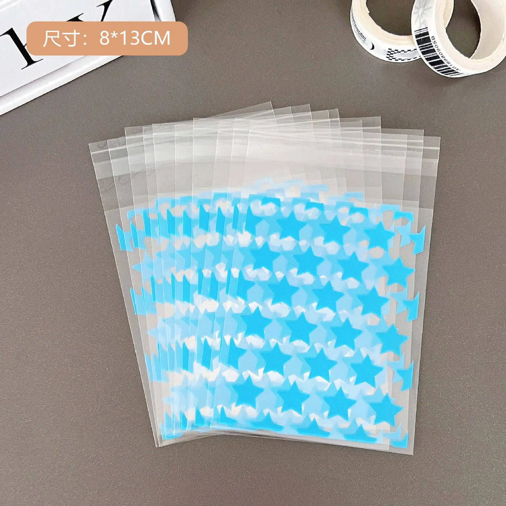 Clear Opp Gift Packaging Bag With Star & Circle Print - A Convenient Way to Store and Display Your Accessories Oasis Select C 50pcs