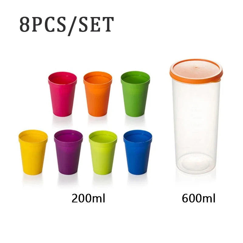 7-Piece Rainbow Reusable Plastic Cups Set – BPA-Free Party Reusable Plastic Cups Oasis Select Red 200-400ml