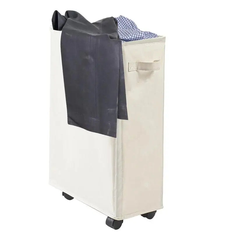 Foldable Laundry Baskets 42L Freestanding Narrow Corner Bin with Handle Dirty Clothes Storage for Washing Toys Clothes Towels Oasis Select