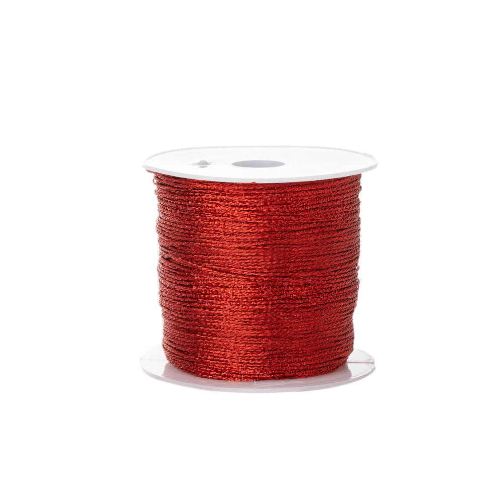 0.4mm 50m Crafts Nylon Cord For Jewelry Making Beading Braided Nylon Satin String for Bracelets Rattail Trim Chinese Knot Oasis Select Red 0.4mmX50m