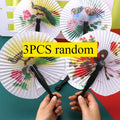 Elegant Traditional Chinese Hand Fan, Colorful Bird & Flower Design, Portable Foldable Plastic Fan, Exquisite Party Gift Oasis Select 3PCS random