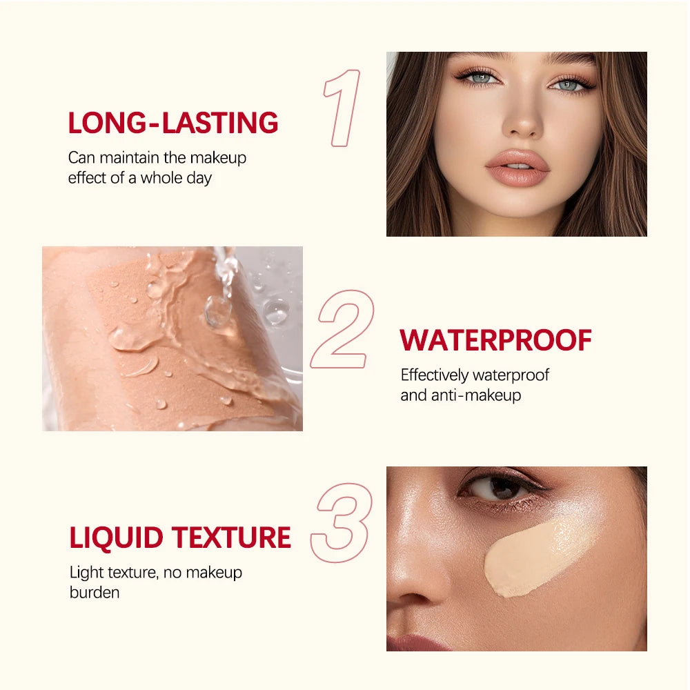 Liquid Foundation Effective Concealer Waterproof Sweat-resistant Matte Finish Base Makeup Long-Lasting Natural Foundation Cream Oasis Select