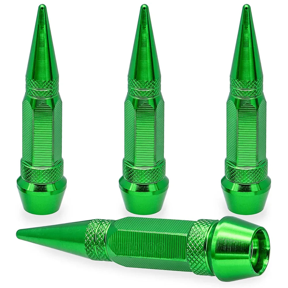 4Pcs 60mm Valve Caps, Aluminum Alloy Dustproof and Waterproof Tire Valve Stem Caps, Suitable for Cars, Trucks and Motorcycles Oasis Select Green-4Pcs