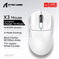 ATTACK SHARK X3 Wireless Tri Mode Gaming Mouse,49g Ergonomic PC Mouse, PAW3395 26K DPI Optical Sensor,Programmable Buttons Oasis Select X3 White