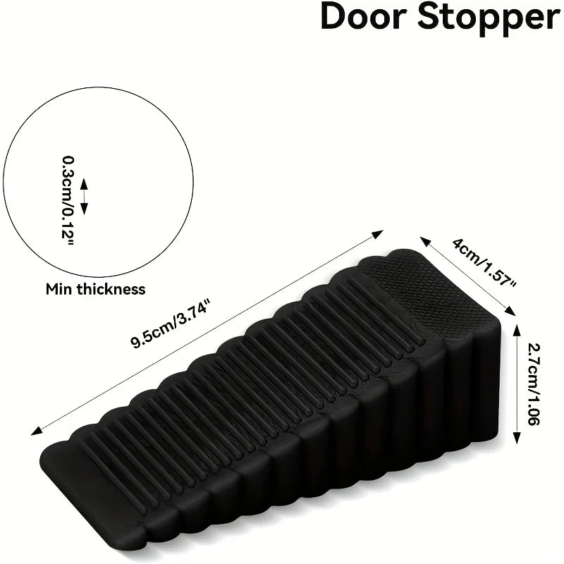 2/4 Pack Anti Slip Heavy Duty Rubber Door Stopper - Multifunctional Home/Office Door Stopper for Wooden Floor, Smooth Tiles Oasis Select