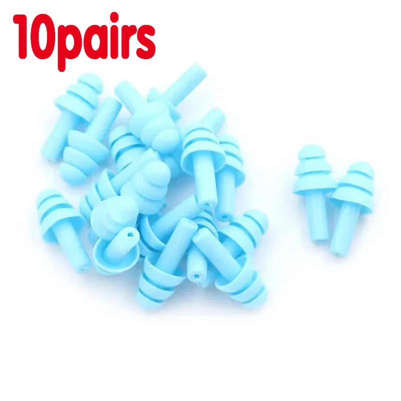 10/30 Pairs Silicone Ear Plugs Sound Insulation Ear Protector Anti Noise Snore Comfortable Sleeping Earplugs For Noise Reduction Oasis Select 10pairs Blue