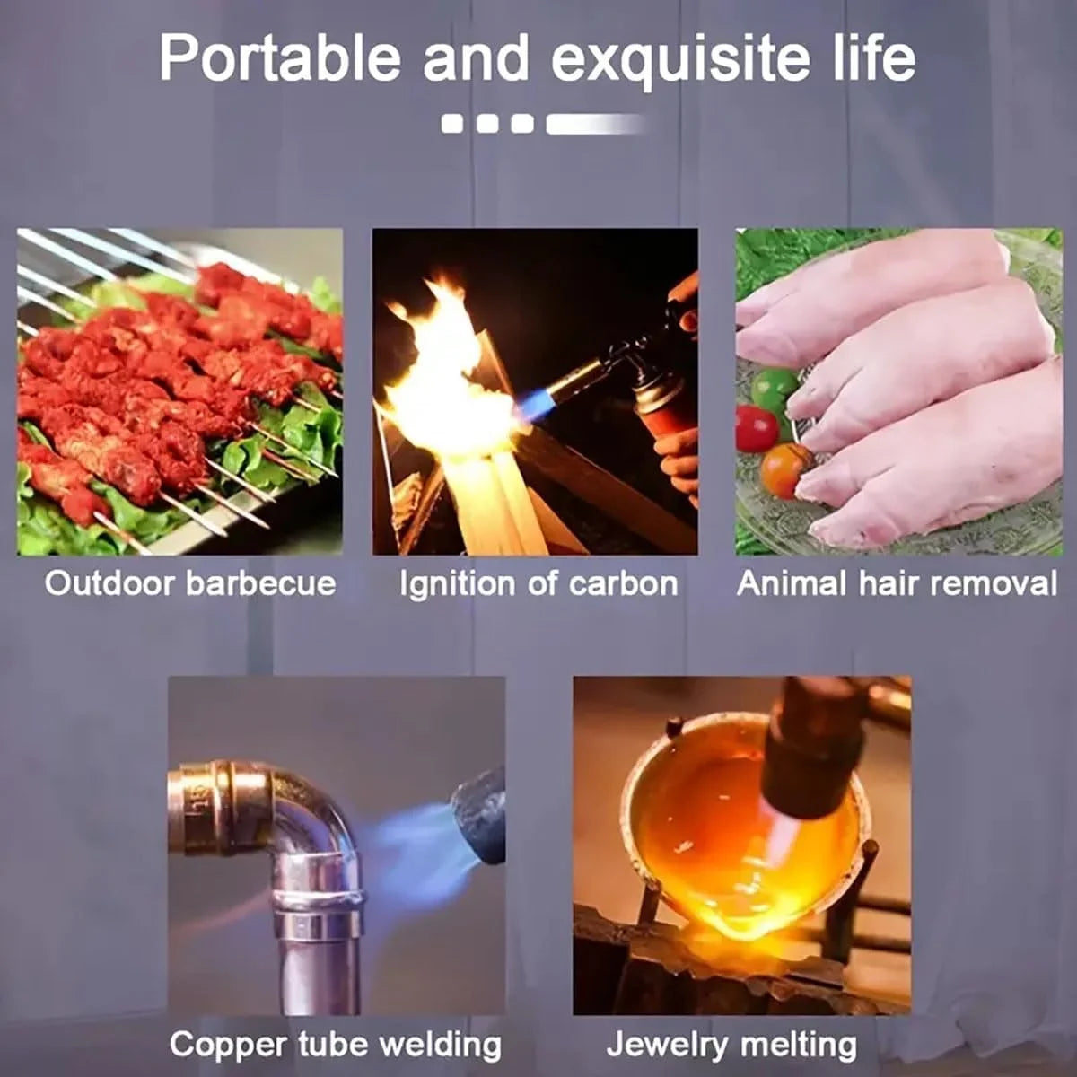 Outdoor Butane Burner Flame Gas Torch for Camping Barbecue Baking Metal Welding Heater Lighter Flame Gun for Cooking Oasis Select