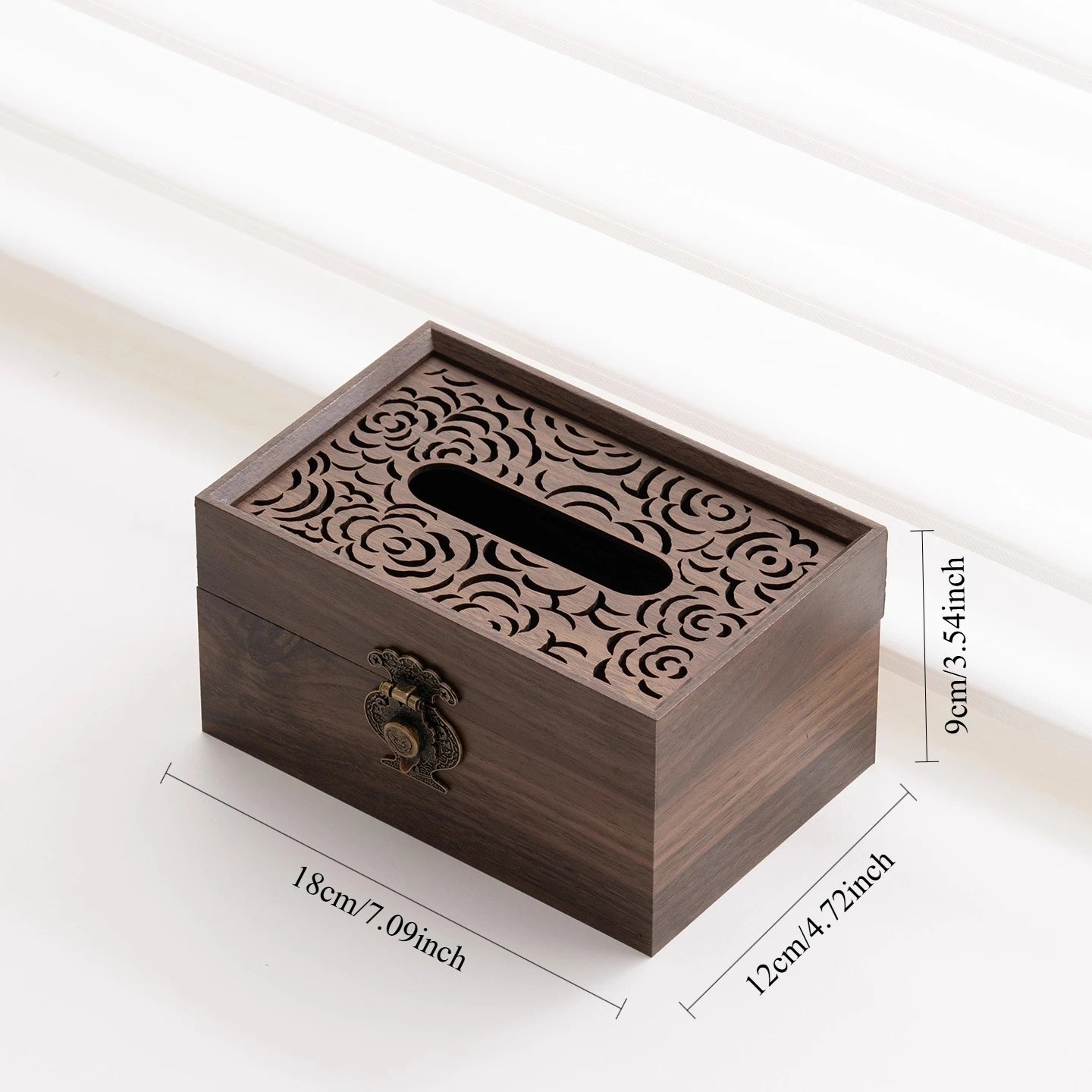 New Chinese-style Living Room Imitation Wood Grain Tissue Box Desktop Storage Box with Lid Creative Tissue Box Oasis Select