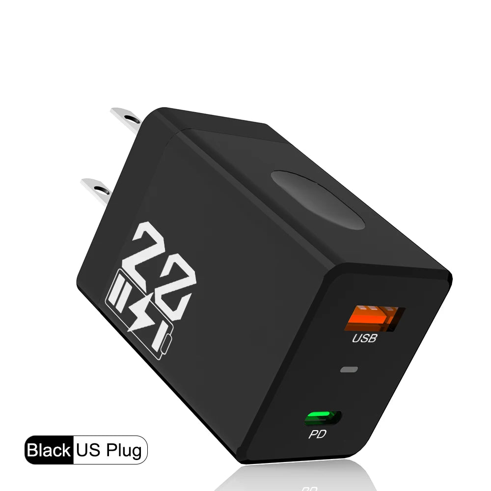 20W USB Charger Fast Charging Mobile Phone Charger Power Adapter For iPhone Samsung Xiaomi Huawei QC 3.0 Wall Quick Charge Plug Oasis Select US Black