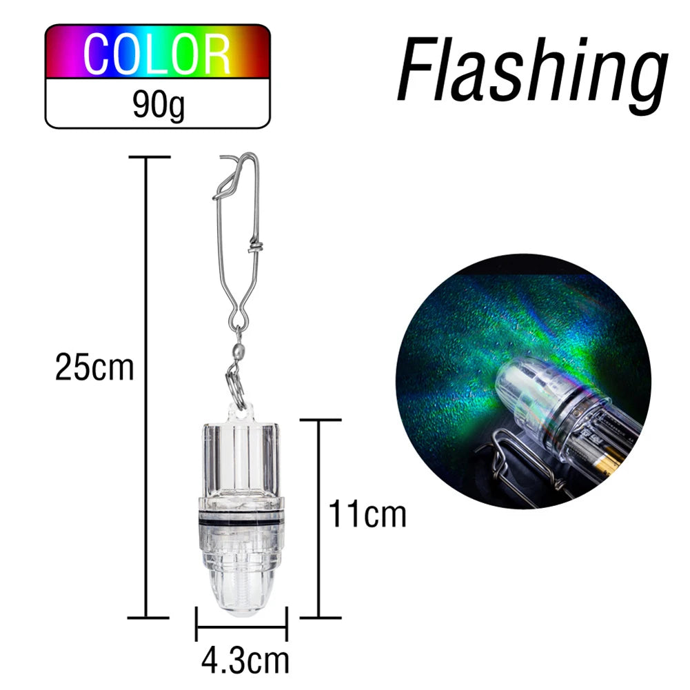 Dual-Mode LED Fishing Light For Deep Sea Waterproof Underwater Luminous Fish Lure Lamp Steady/Flash Underwater Lure Light Oasis Select Flashing-Color