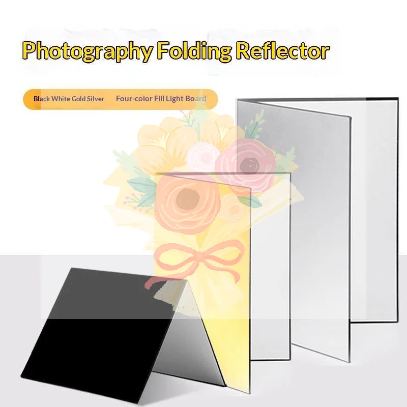 3-in-1 Foldable Photography Reflector Board Durable Paperboard Light Diffuser for Home Studio Product Shooting Oasis Select