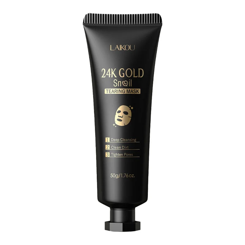 LAIKOU 24K Gold Snail Tear Off Mask, Deep Cleansing Pore Minimizing, Oil Control Blackhead Removal, Tightening Mask 50g Oasis Select 1 PCS