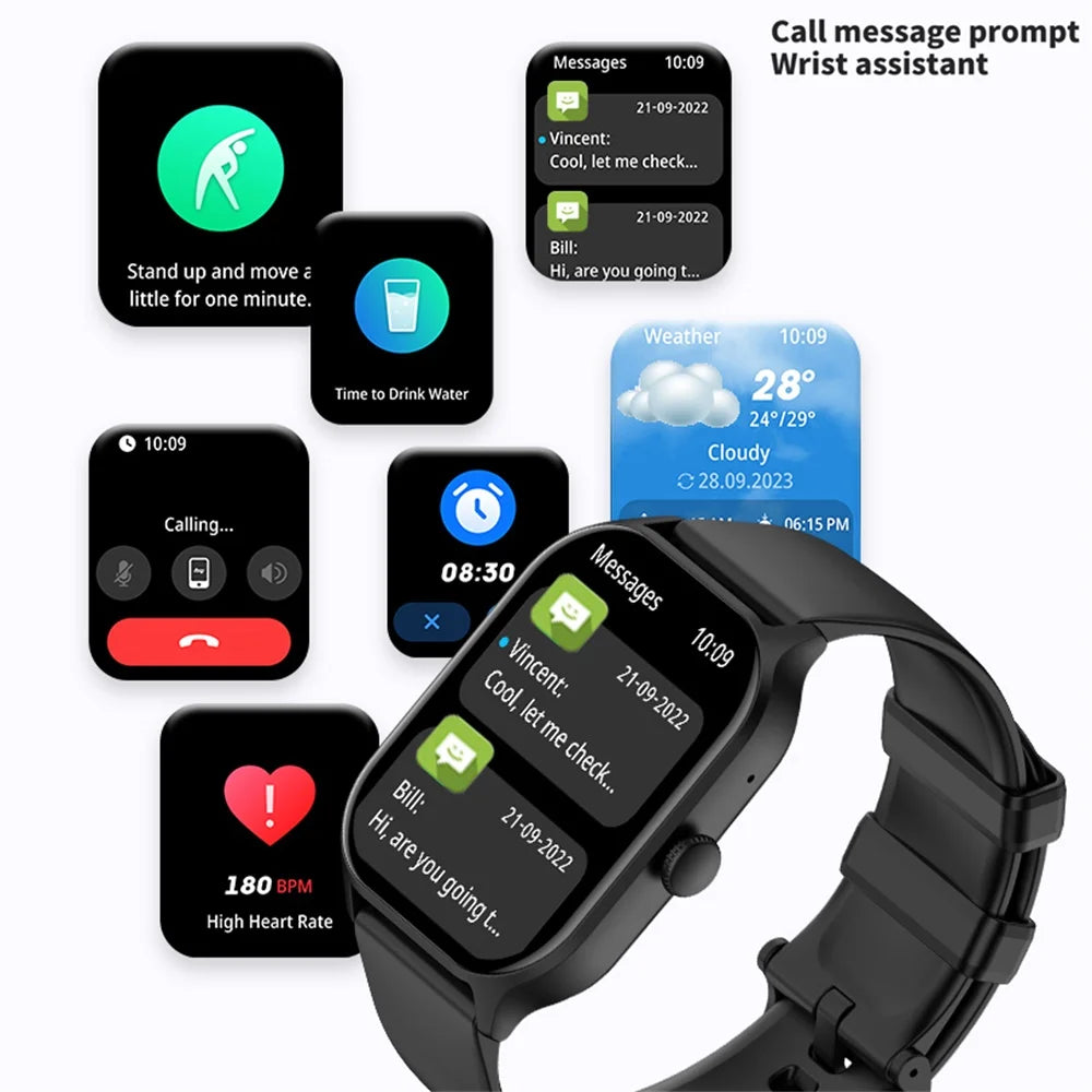 Smart Watch Men Women 2.01 Inch Sports Fitness Watch Blue Tooth Call Clock Heart Rate Health Waterproof Smartwatch 700Mah Gift Oasis Select