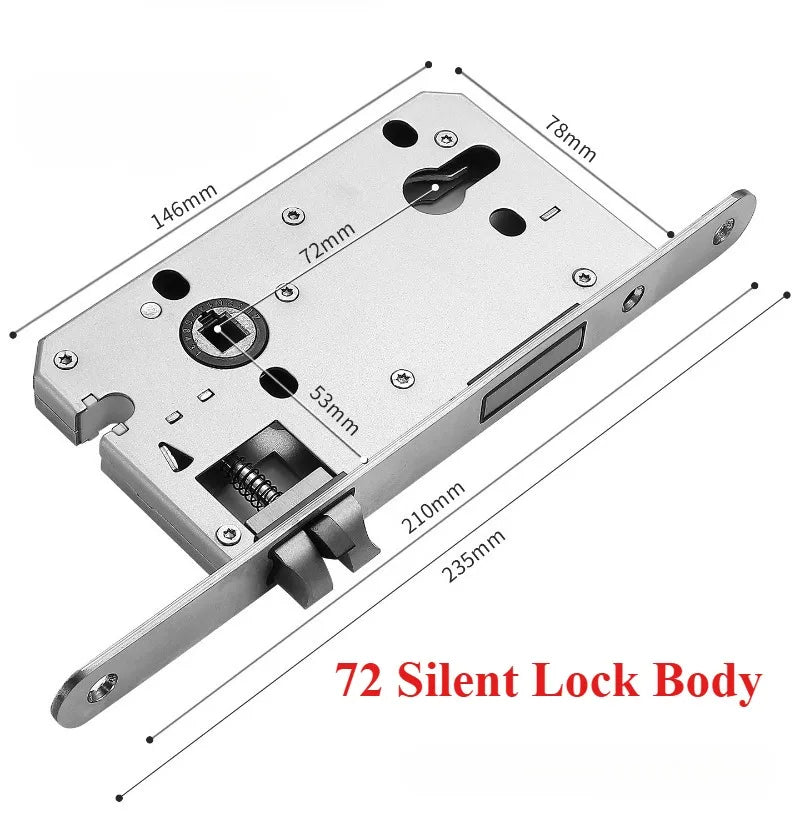 Mid Ancient Style Bedroom Split Lock Universal Door Silent/magnetic Lock Indoor Room Retro Wooden Door Handle Lock Oasis Select