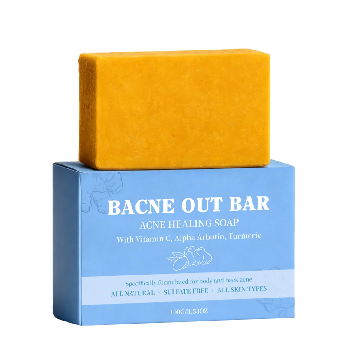 Turmeric Exfoliating Soap – Acne, Dark Spots & Deep Clean Exfoliating Soap Bar Oasis Select 100g Boxed