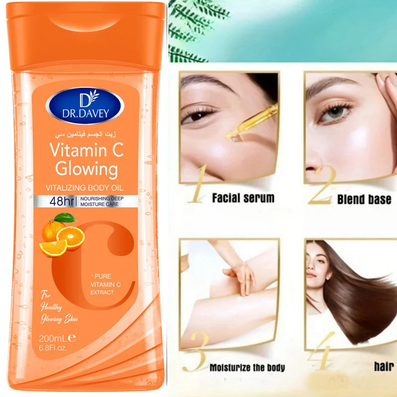 DR.DAVEY Vitamin C Body Oil 2×200ml – Moisturizing Skin Oil