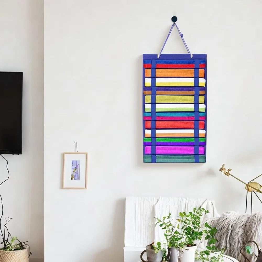 Karate Belt & Medal Display Storage Rack – Felt Hanging Bag