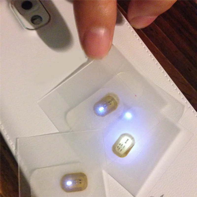 5Pcs NFC Flash Nail Sticker LED Bare Chip Intelligent Luminous Nail Lamp Nail Sticker Enhancement, White Light Oasis Select