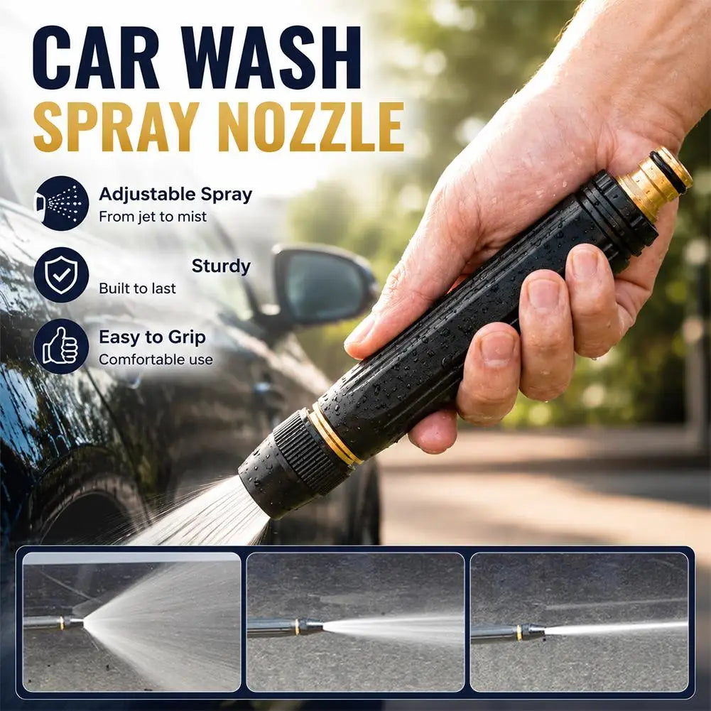 Heavy-Duty Metal Garden Hose Spray Nozzle – Adjustable
