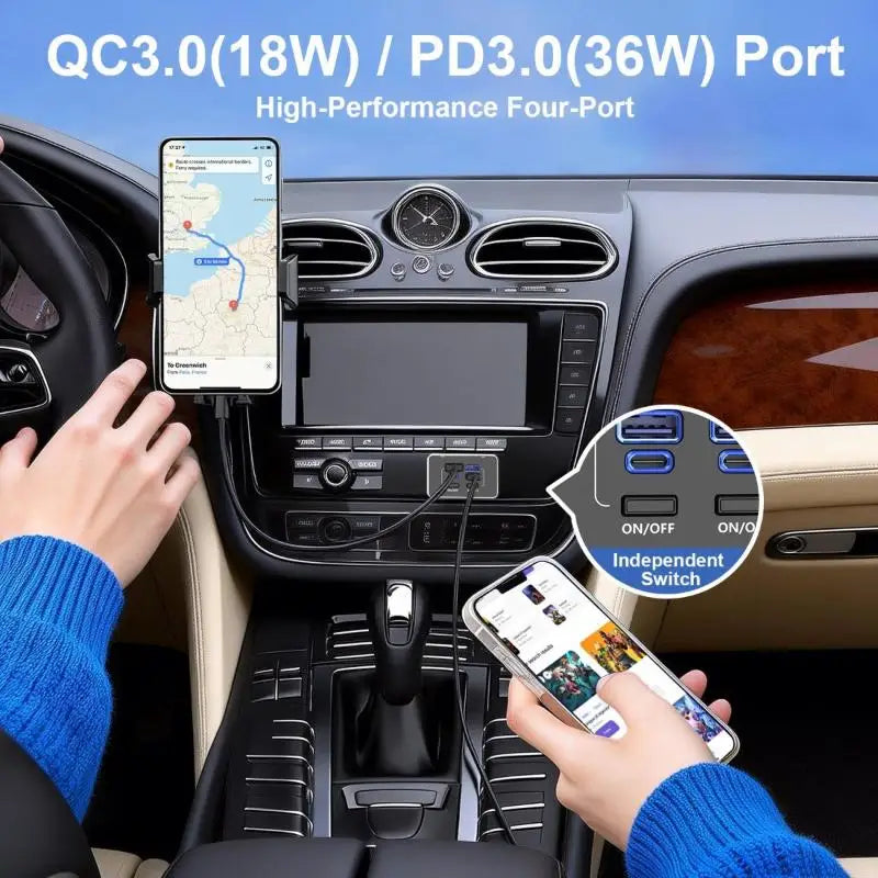 4-Port 12V RV USB Outlet 78W Dual PD Type-C & QC 3.0 Panel Wall Mount With Switch Quick Charge Adapter For Marine Bus ATV Truck Oasis Select