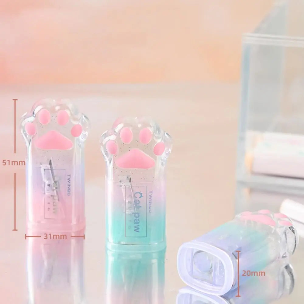 Cute Creative Cat Pencil Sharpener Stationery Gradient Color Cat Claw Pencil Sharpener School Supplies Kawaii Stationery Oasis Select