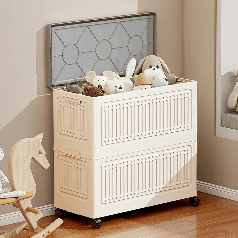 50/60/70cm (Multiple Sizes) Foldable Large capacity Toy Storage Bin with Wheels for Living Room Bedroom bathrom Oasis Select