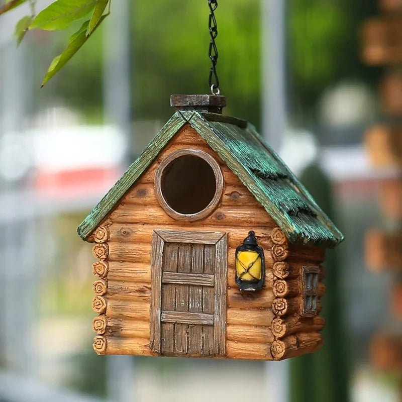 Resin Hanging Birds Nest Bird Cage Egg Caged Bird House Outdoor Decorative Nest Hanging Parrot Nest Houses Pet Bedroom N84C Oasis Select