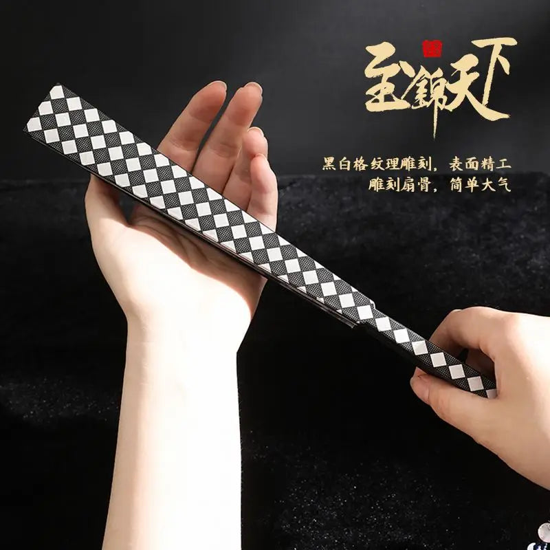 Lightning 10-inch Alloy Metal Fan Chinese Wind Self-defense Kung Fu Fan Classical Silk Cloth Folding Fan Oasis Select