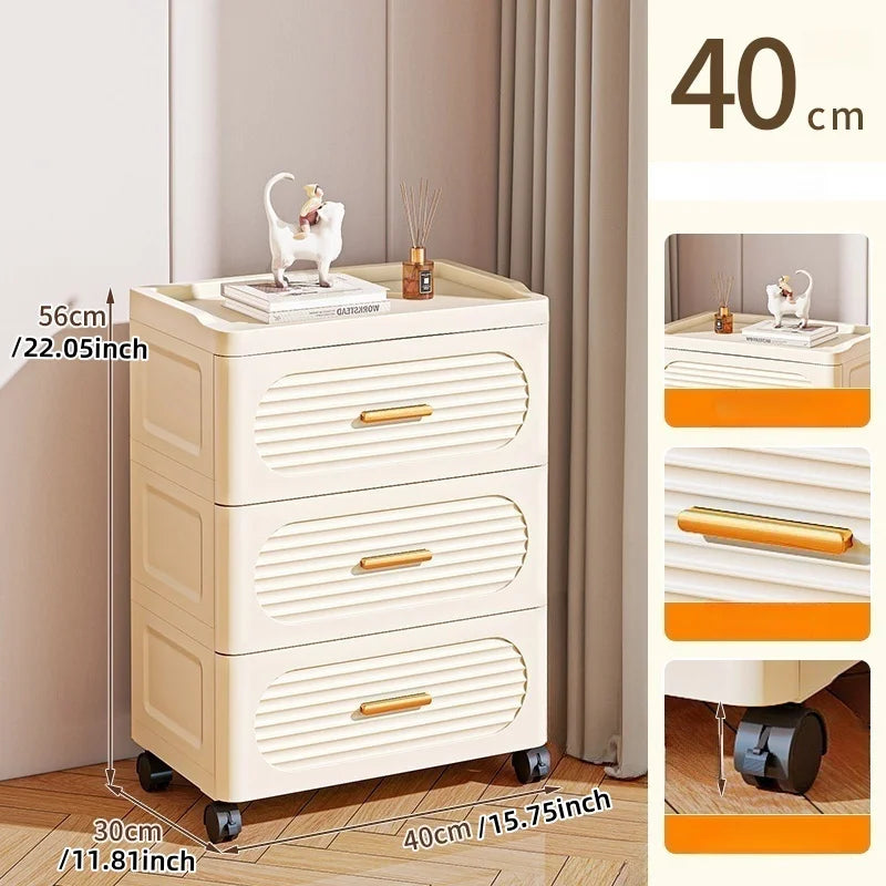 15.75 Inch Multifunctional Drawer Storage Cabinet,3-6 Tier Rolling Mobile Organizer,Large Capacity for Snacks/Clothes/Books Oasis Select 3 layers