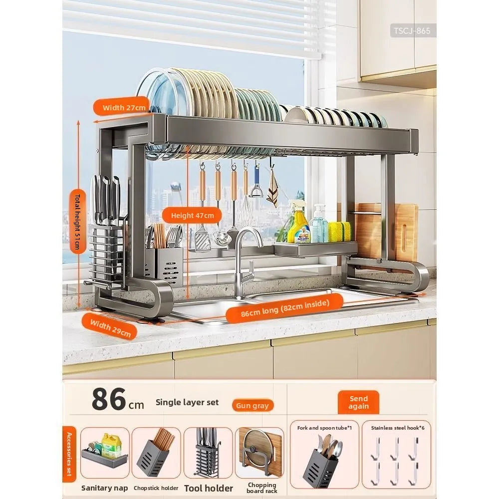Dish Storage Rack Kitchen Sink Shelf Dish Drain Rack Sink Dish Shelf Oasis Select 86-Double-A