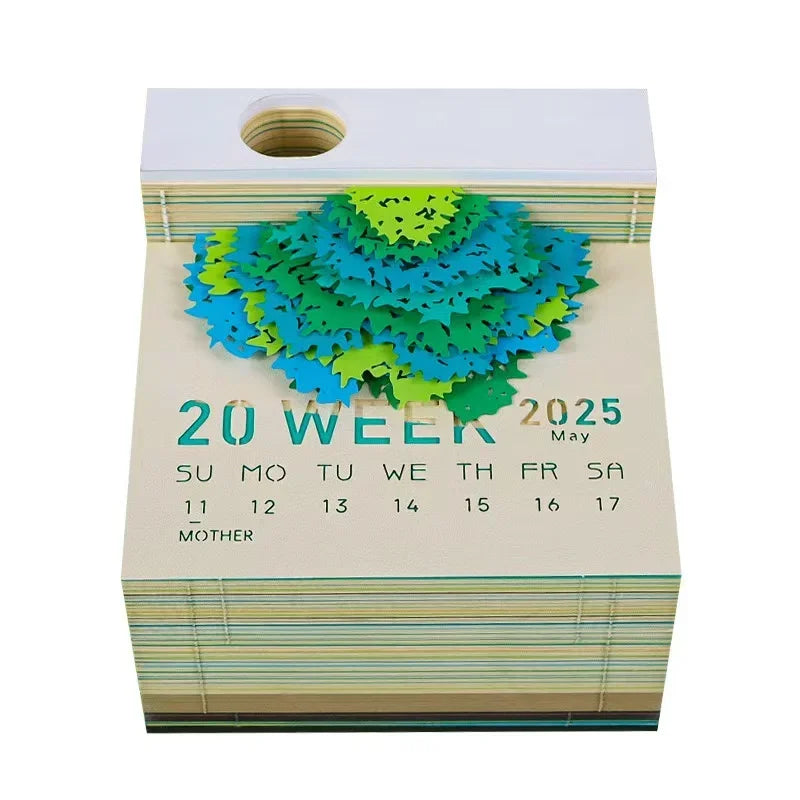 Treehouse 3D Desktop Calendar Sticky Notes Creative Crafts Souvenirs Paper Carvings Memo Pad New Year Gifts Office Ornament Oasis Select Summer calendar