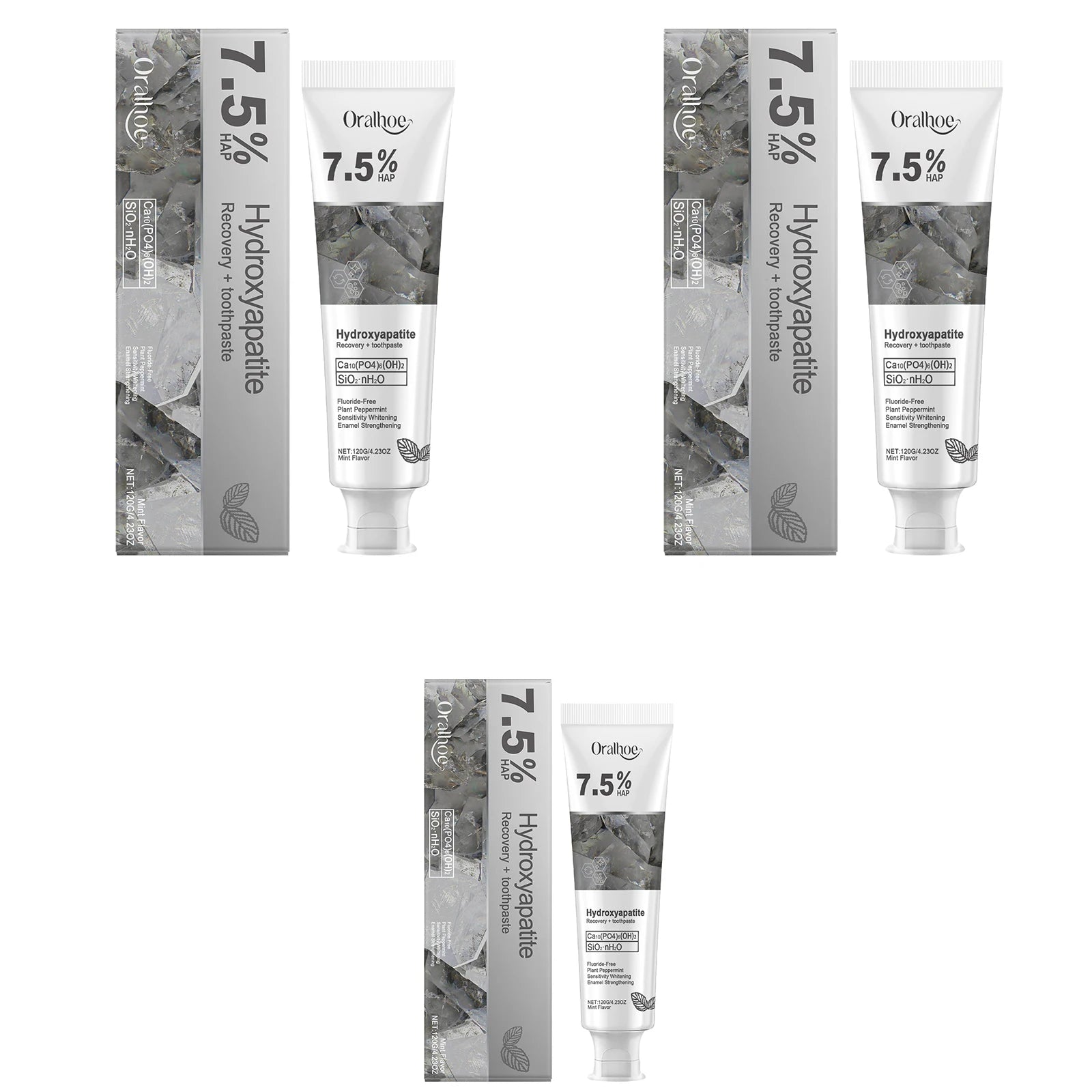 Hydroxyapatite Repair Toothpaste Cleaning Tartar Strengthen Tooth Enamel Breath Refreshing Oral Care Brightening Toothpaste 120g Oasis Select 360g boxed