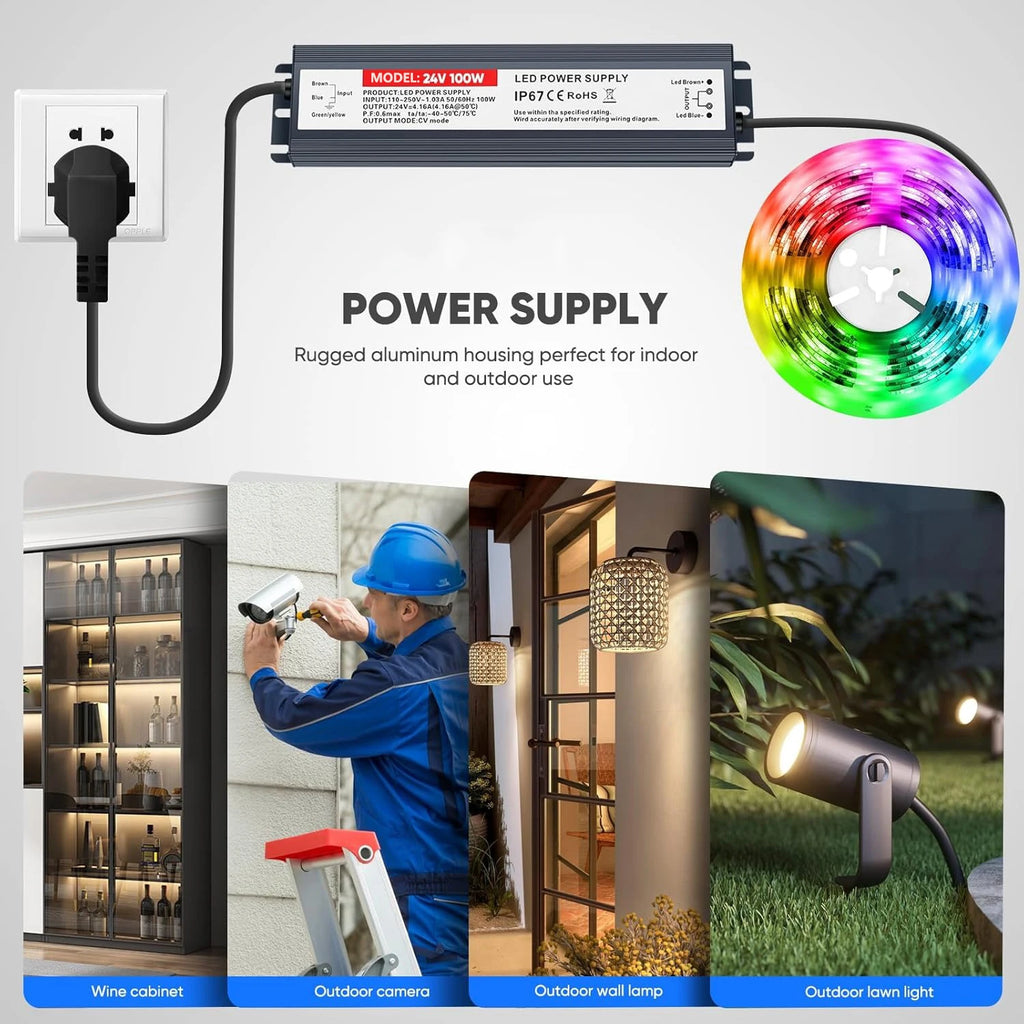 Power Supply AC 220V TO DC 12V 24V Waterproof LED Power Supply IP67 LED Driver 12 24 V For LED Strip Light Oasis Select