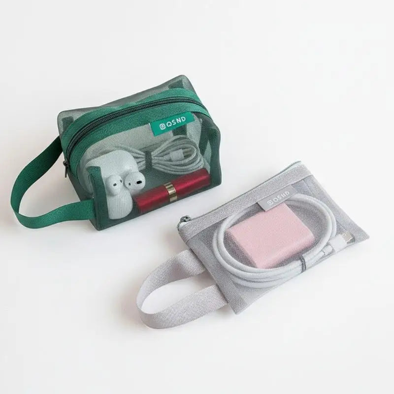 6Pcs Transparent Mesh 3D Card Organizer Pouches Portable Coin And Miscellaneous Storage Bags Travel Cosmetic Bag Oasis Select