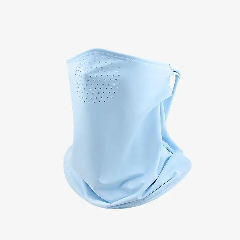 Ice Silk Face Cover UV Protection Anti-UV Neck Gaiter Breathable Face Shield for Summer Riding and Jogging Oasis Select Blue