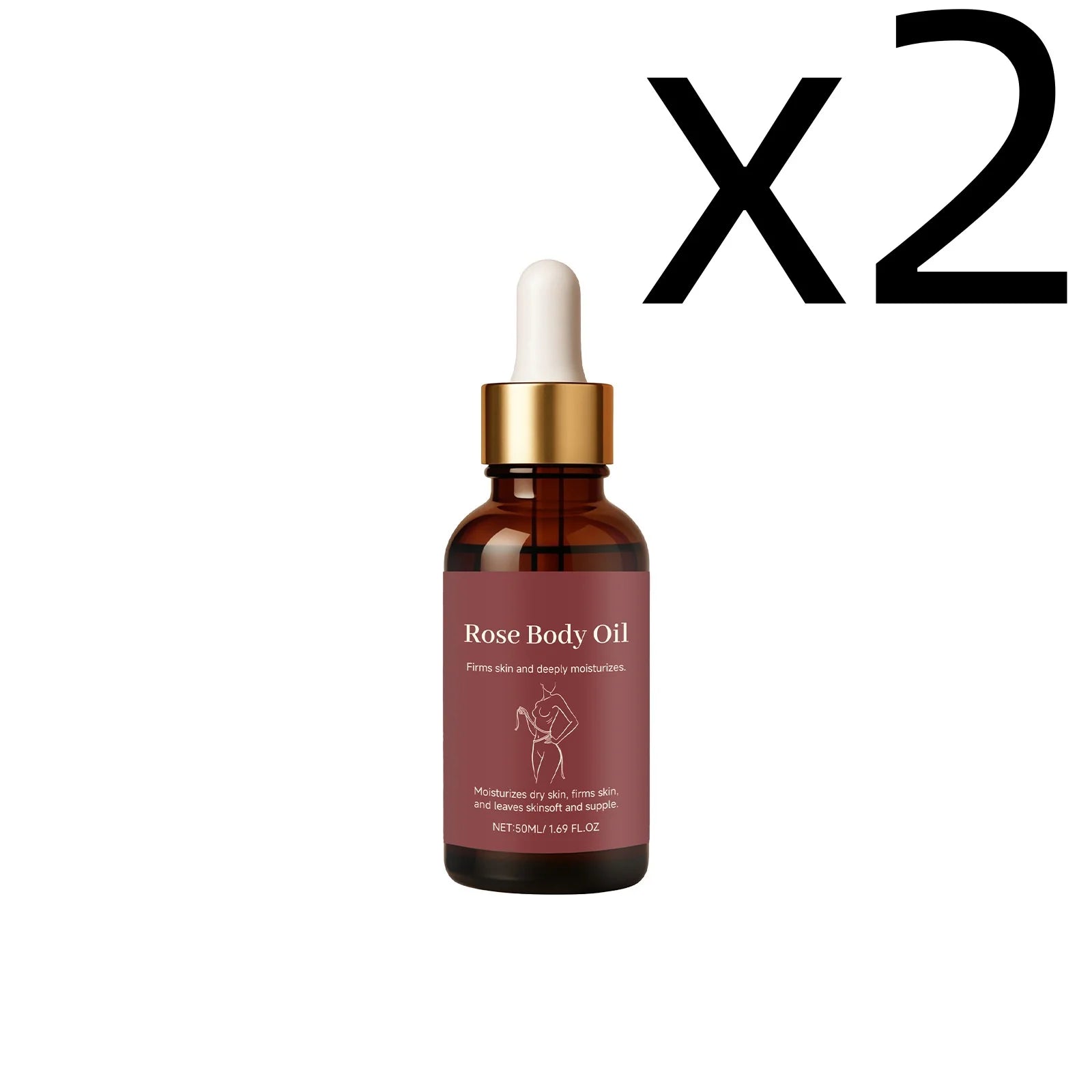 Rose Body Essential Oil Smoothing Skins Improving Skin State Deeply Nourishing Lasting Moisturizing Flower Fragrance Body Serum Oasis Select 50ml X 2PCS