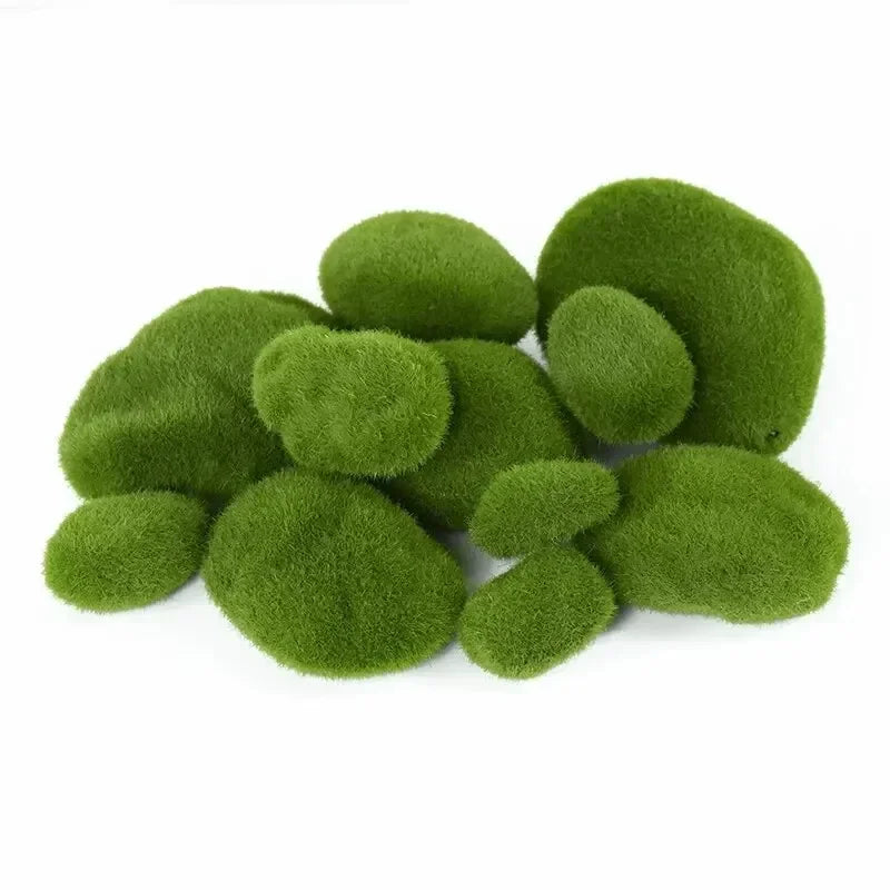 10Pcs Simulation Moss Stone Artificial Moss Rocks Ball Fake Green Plant for Home Garden Flower Pot Decoration Creative Crafts Oasis Select