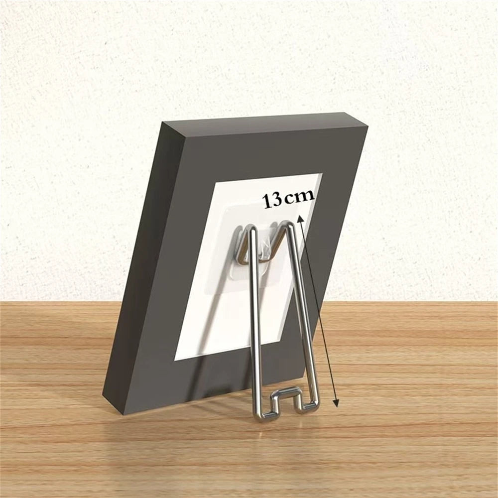 No Drill No Nail Photo Frame Stand Desktop Display Holder For Pictures Albums And Artwork Easy Setup Sturdy Support Only Bracket Oasis Select Silver-S 3-9