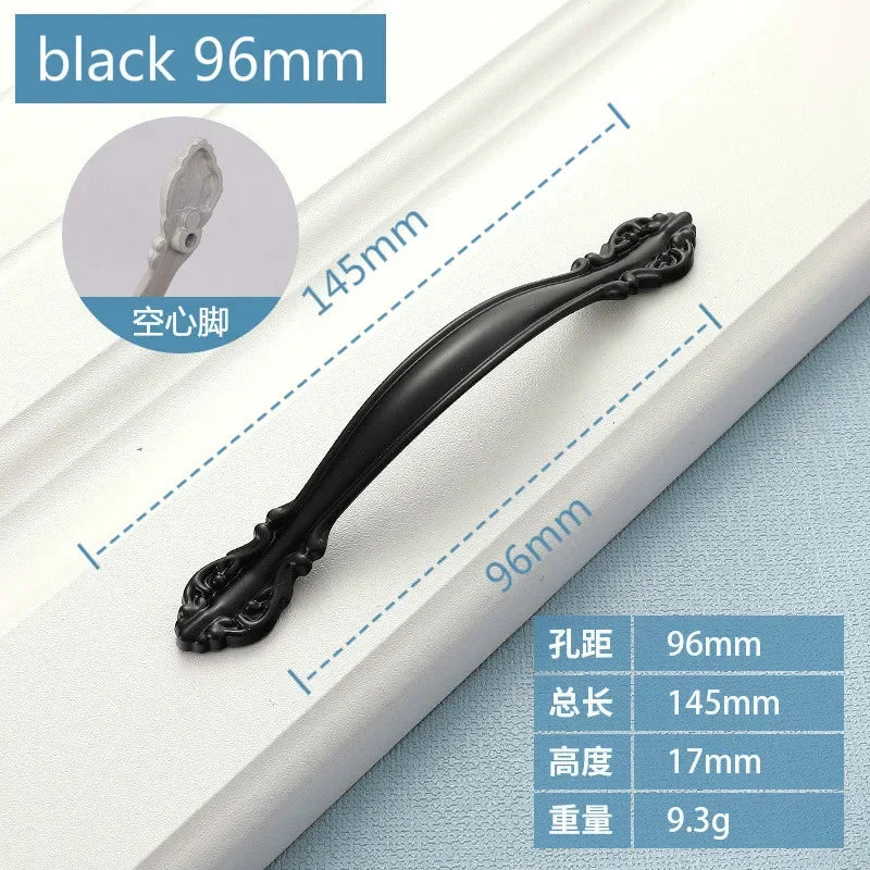 Cabinet Handles Simple Desk Drawer Pulls Cabinet Door Handles Drawer Handles Furniture Hardware Kitchen Accessories Oasis Select black 96mm