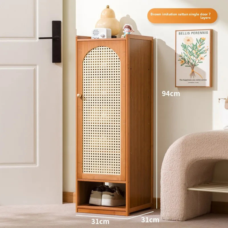 Shoe cabinet storage artifact space-saving indoor entrance small narrow shoe rack 2025 new dust-proof storage cabinet Oasis Select Brown seven
