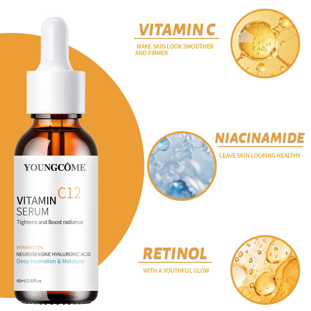 Vitamin C12 Antioxidant Face Serum - Lightweight Texture, Boost Skin Radiance, All Skin, Daily Hydrating Care Oasis Select