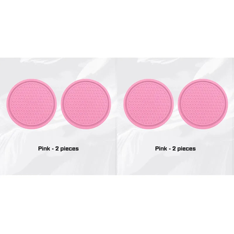 2/4pcs Car Coaster Water Cup Mat Accessories For Dodge Ram Charger Journey Durango Jeep Grand Cherokee Anti-Slip Drink Pad Oasis Select 4pcs pink