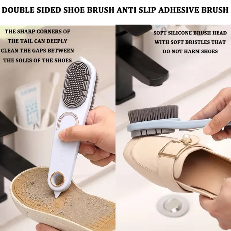 Double-sided Rubber Shoe Brush Soft Bristles Clothes Shoe Brushes Care Specialized Brush Waterproof Dirt Removal Cleaning Tool Oasis Select