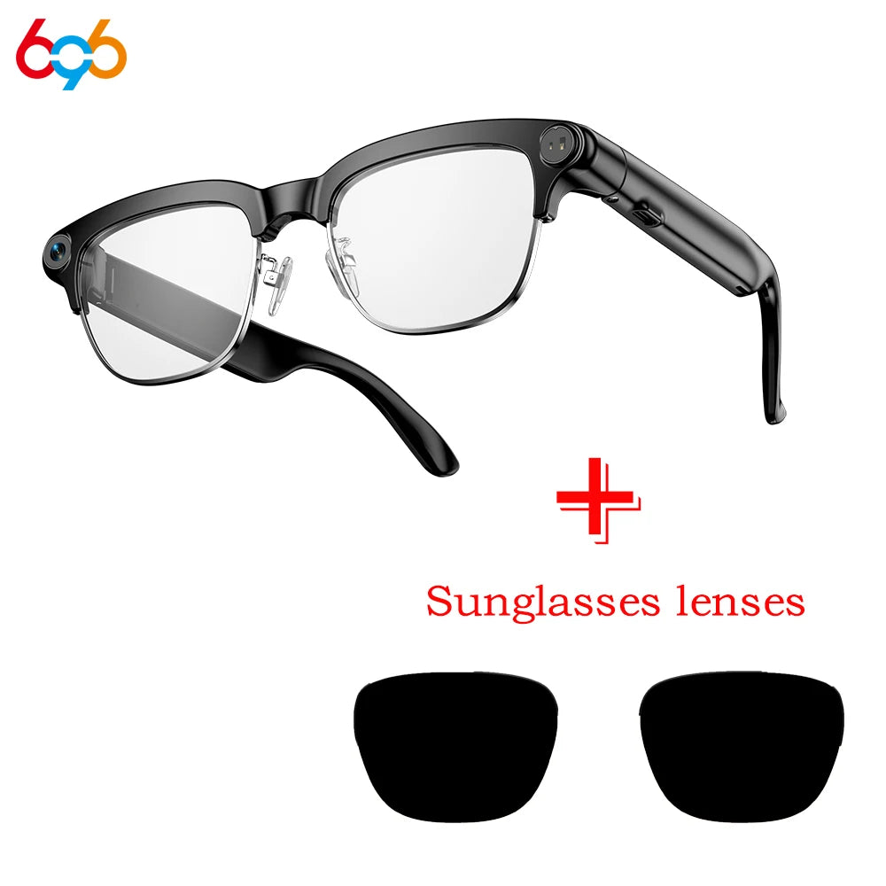 696 Smart Shooting Glasses Voice Assistant Take Photos And Videos Real-Time Translation 800W Camera Smart Glasses Sunglasses Oasis Select BSTMMJ